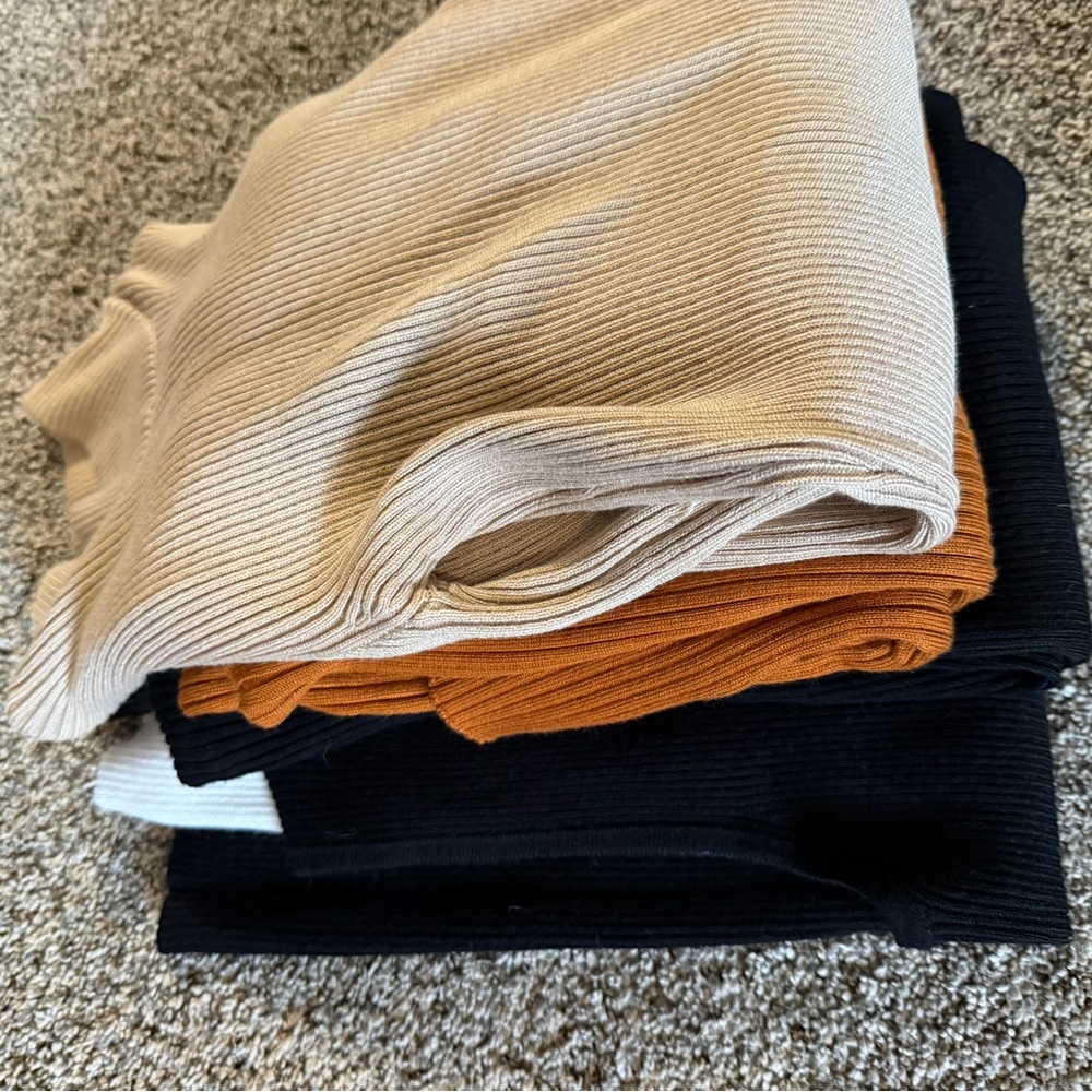 EUC LOT OF 5 medium Women's Sweater Black, cream, Tan, Orange dress - Picture 8 of 8